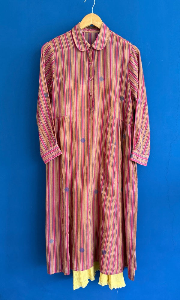 Esme stripe jamdani layered dress
