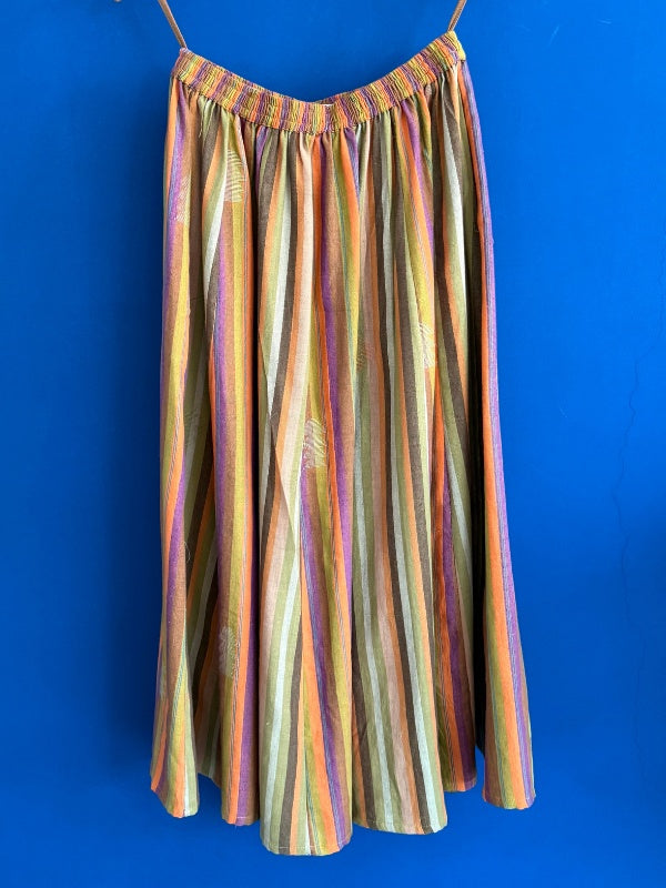 Lorena Woven stripe paneled skirt