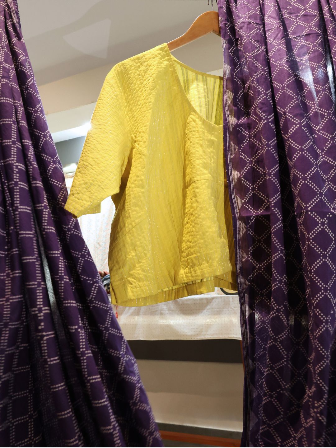 Sorbet hand block printed mulmul sari