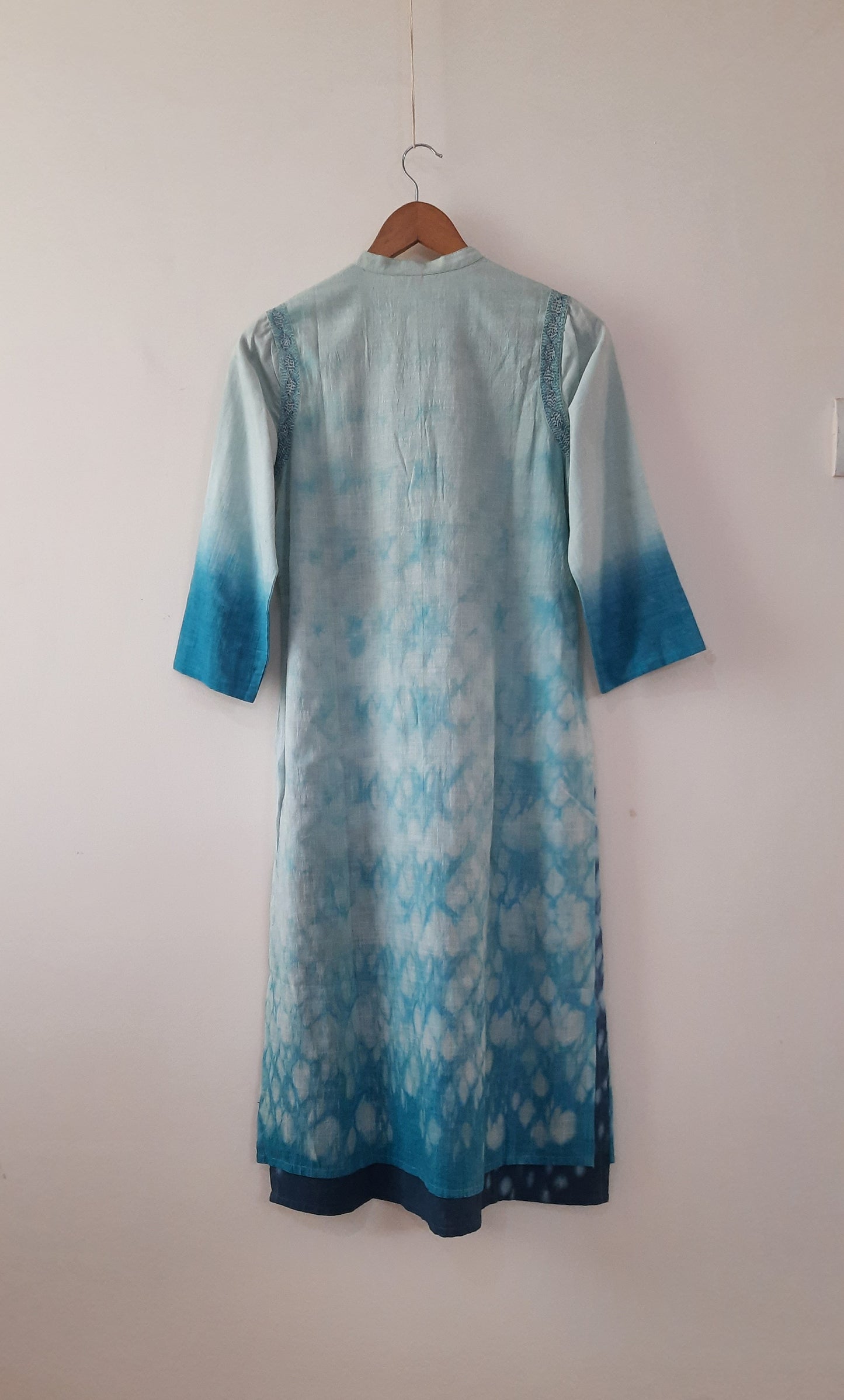 Rusched Embroidered Cotton Kurta