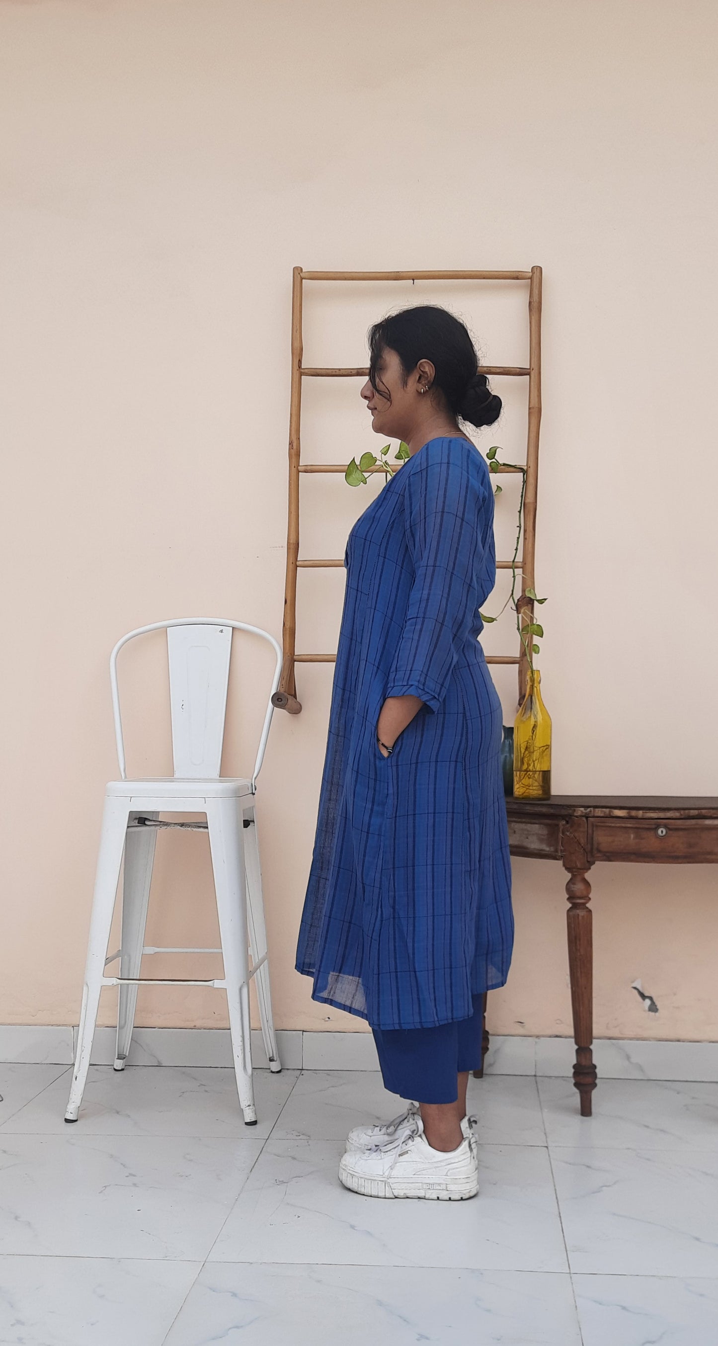 Aster Woven Plaid Cotton Kurta