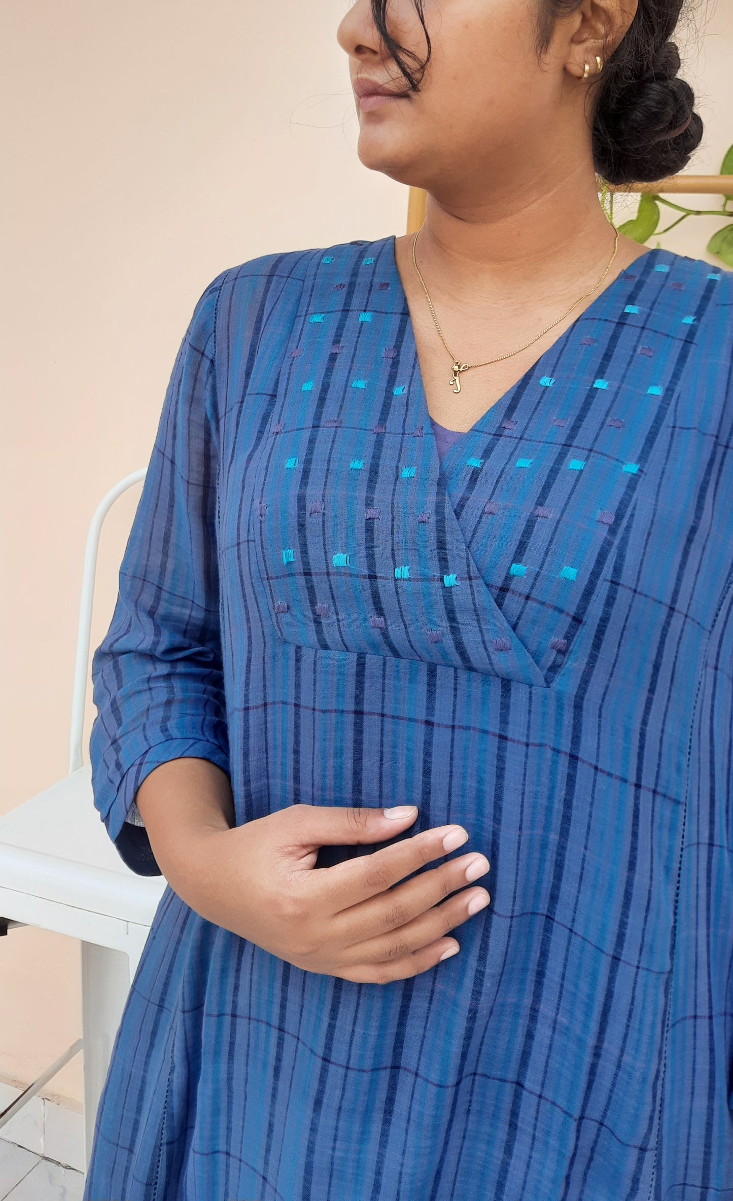 Aster Woven Plaid Cotton Kurta