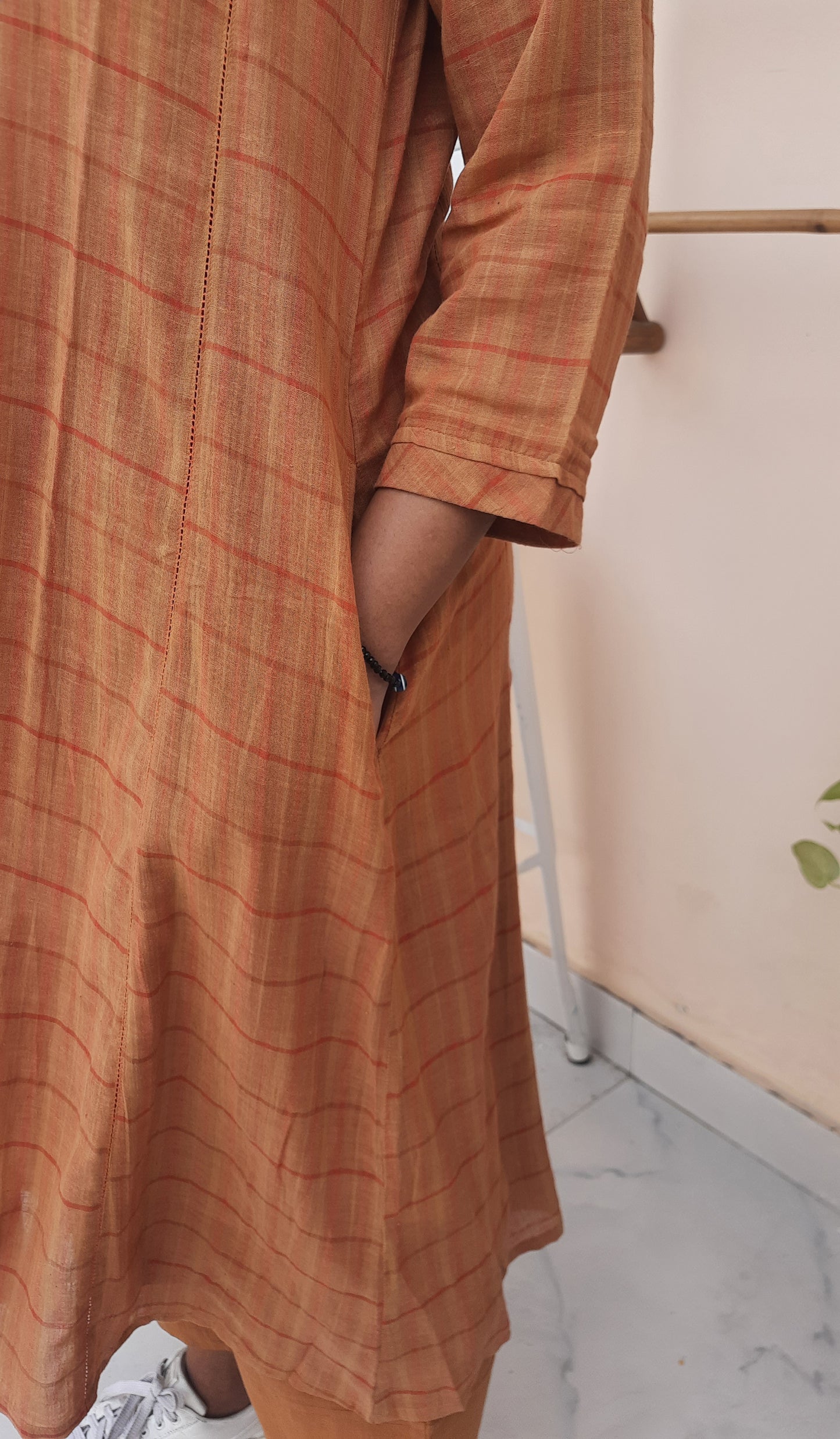 Pomona Woven Plaid Cotton Kurta