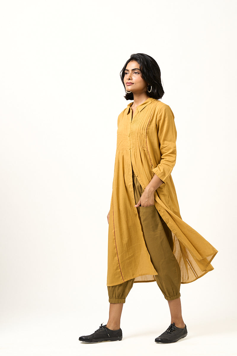 Maple Cotton Button Down Kurta & Aki pant - sunset orange & rust