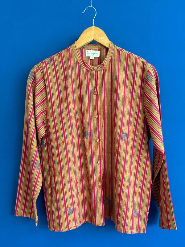 Rosa Hand woven stripe jamdani button-down shirt