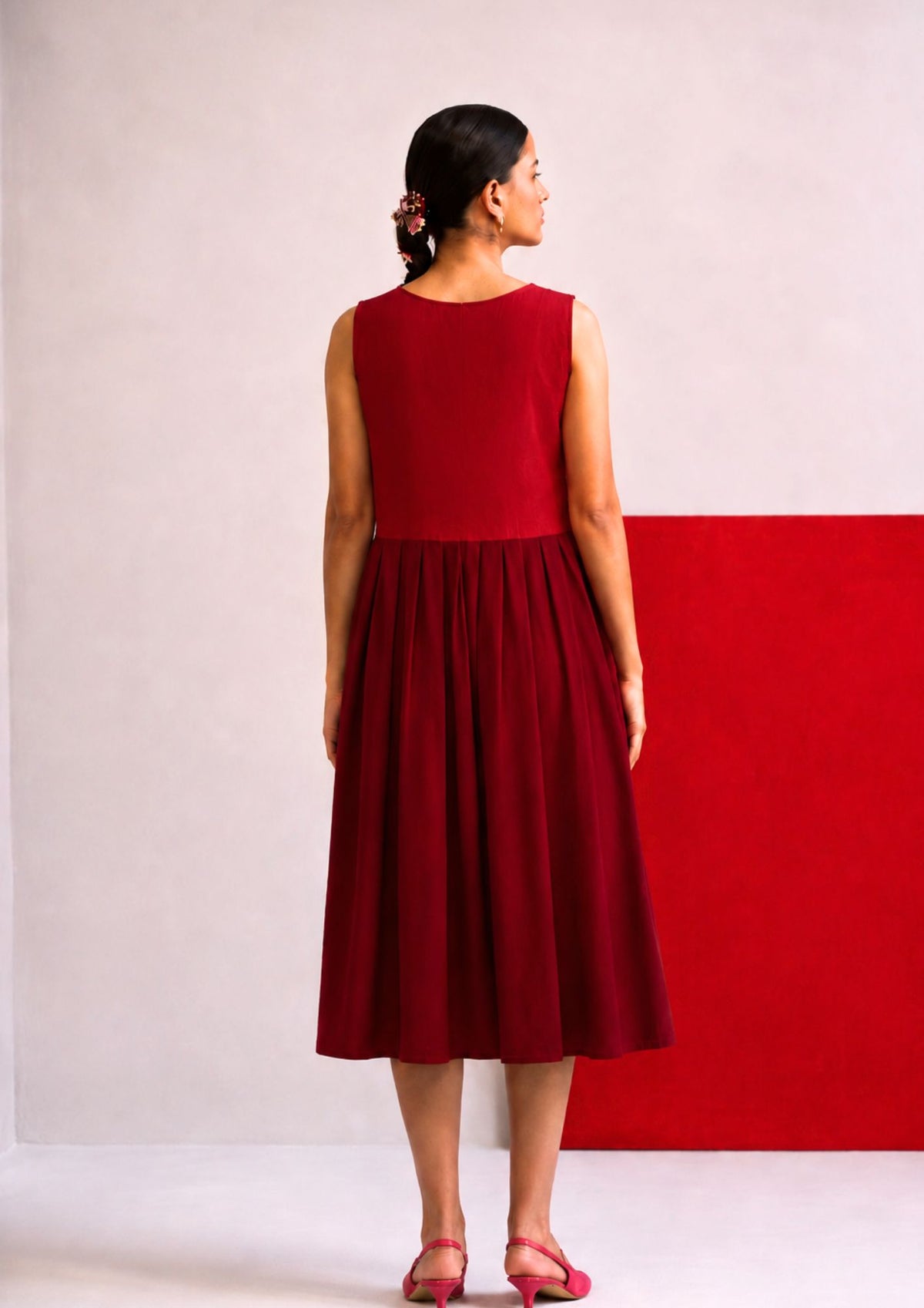 Alizeh hand embroidered colour-block dress