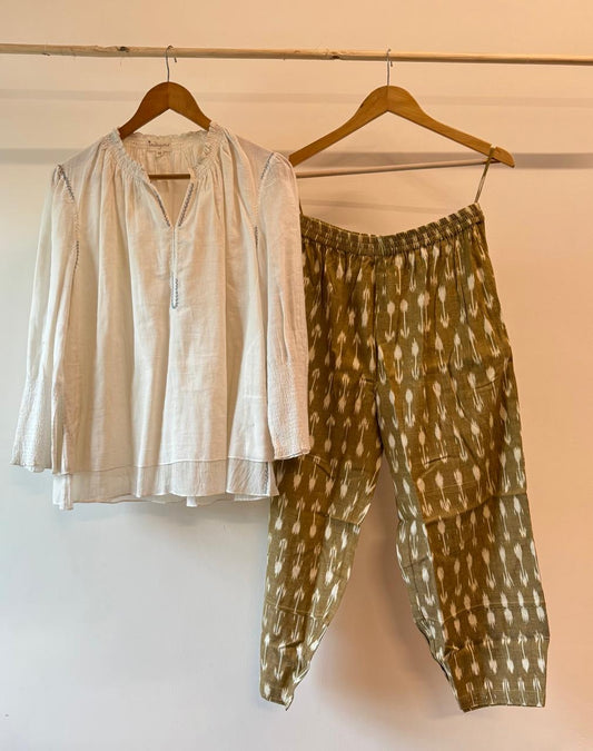 Bianca relaxed Top & Ikat baggy pants