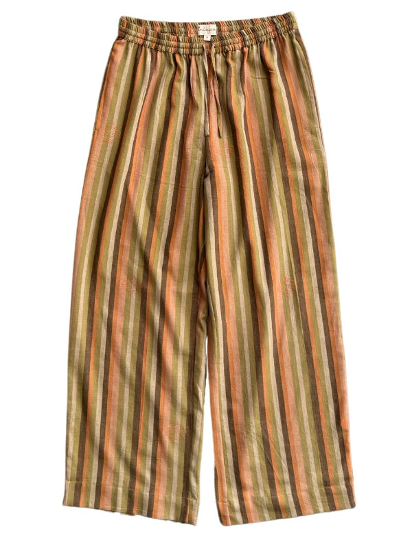 Arca stripe jamdani wide hem pants
