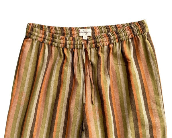 Arca stripe jamdani wide hem pants