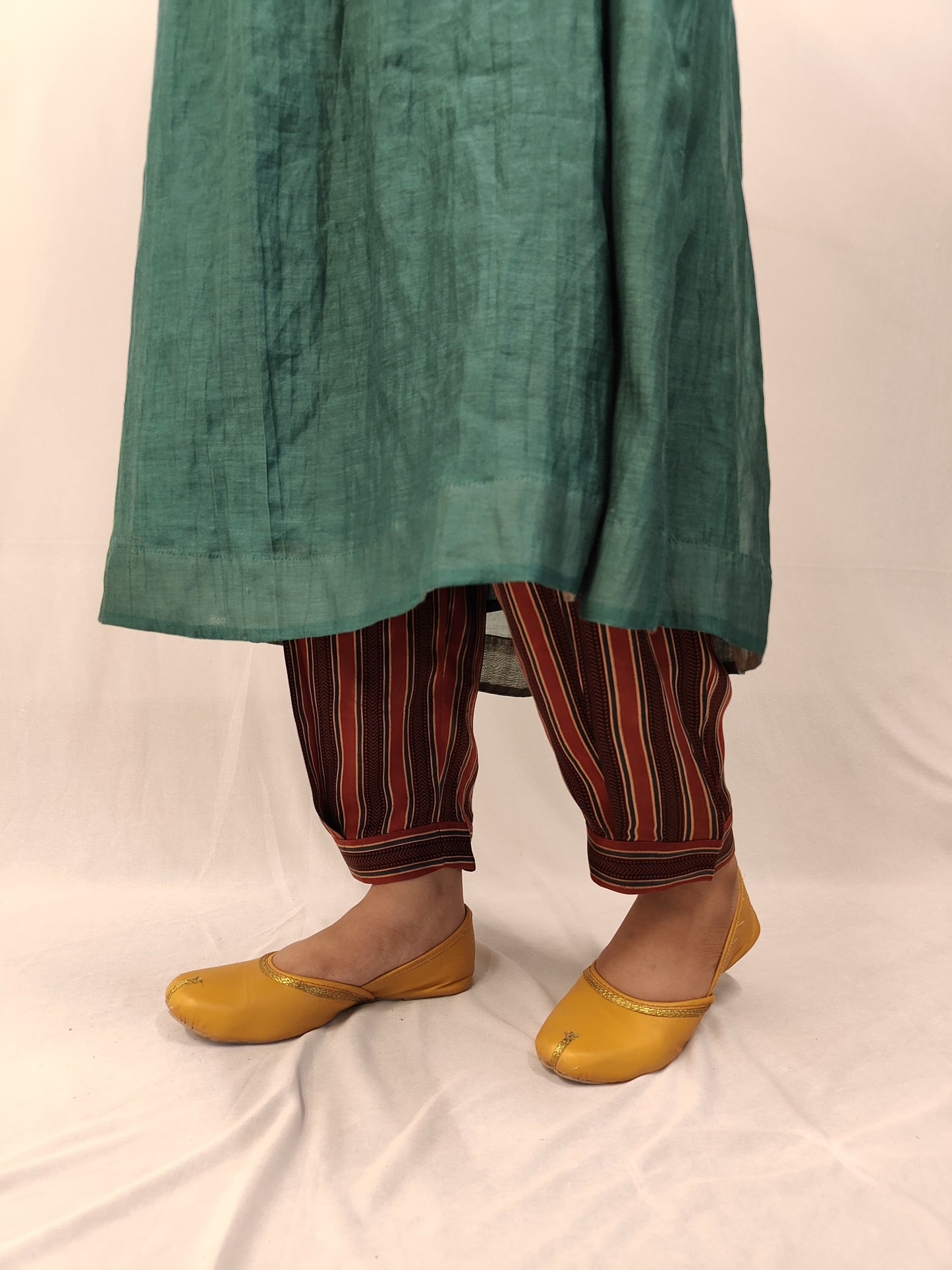 Ajrakh Stripes Pleated Shalwar Pants