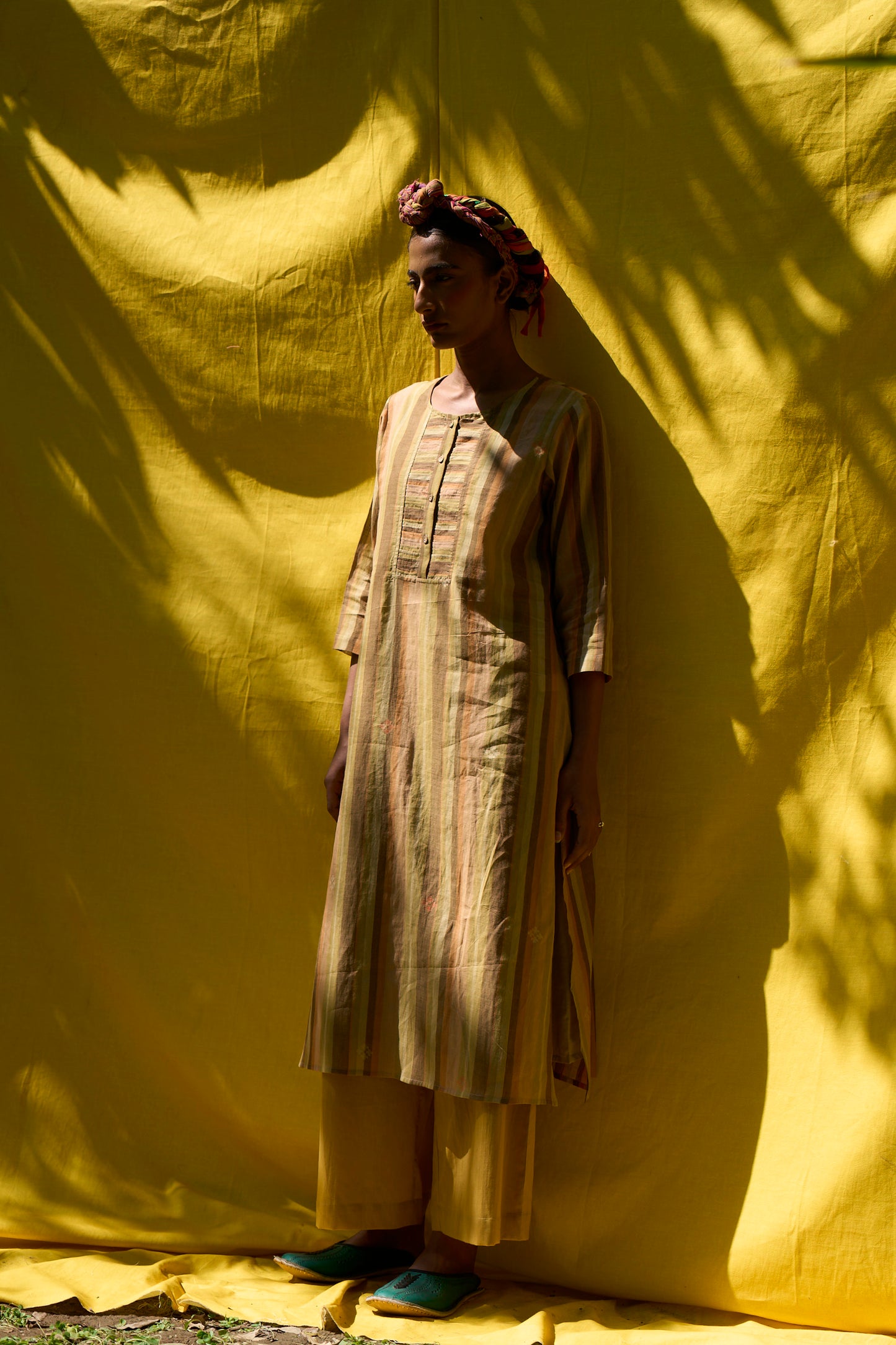 Maria Hand woven stripe jamdani kurta