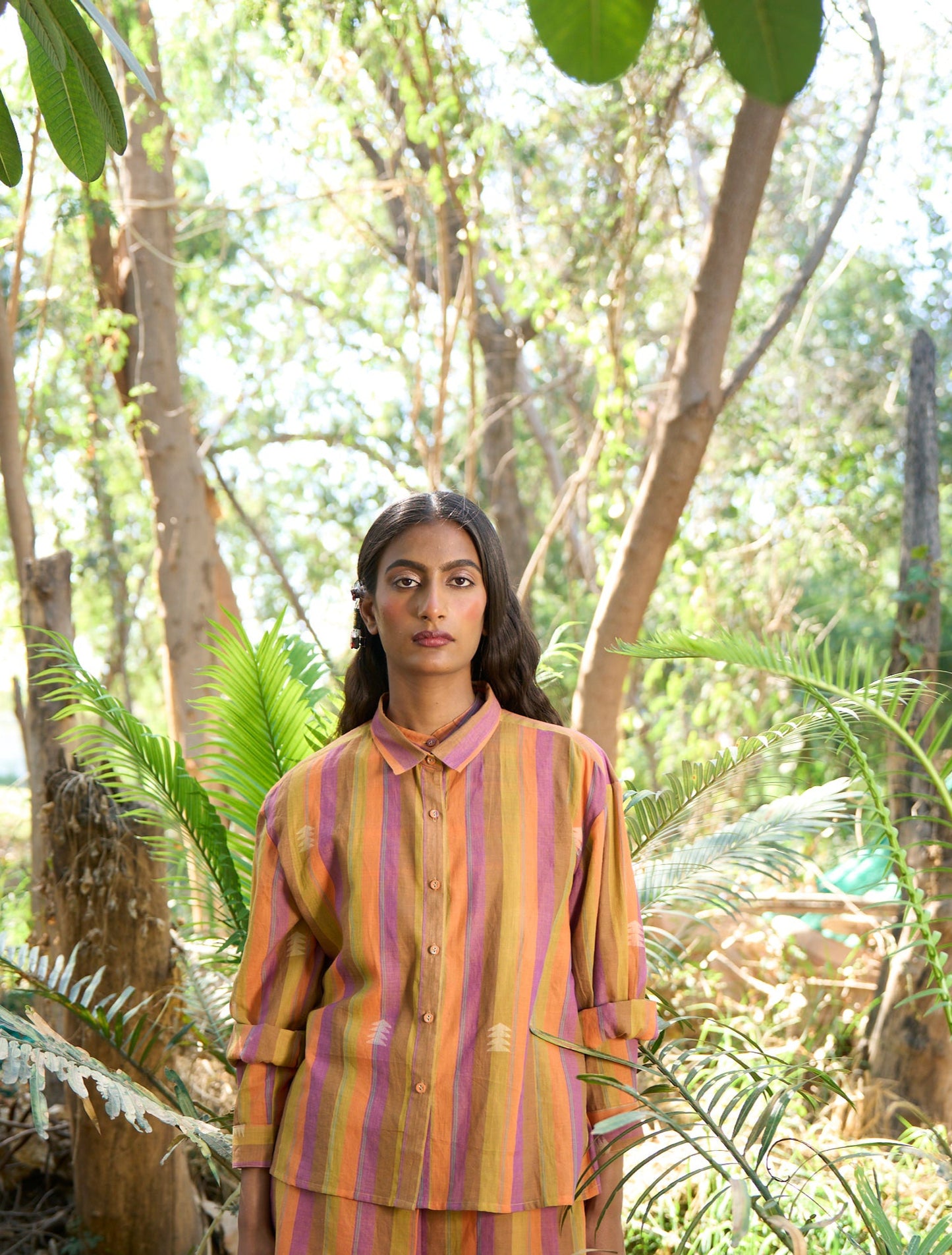 Nelly stripe jamdani classic shirt