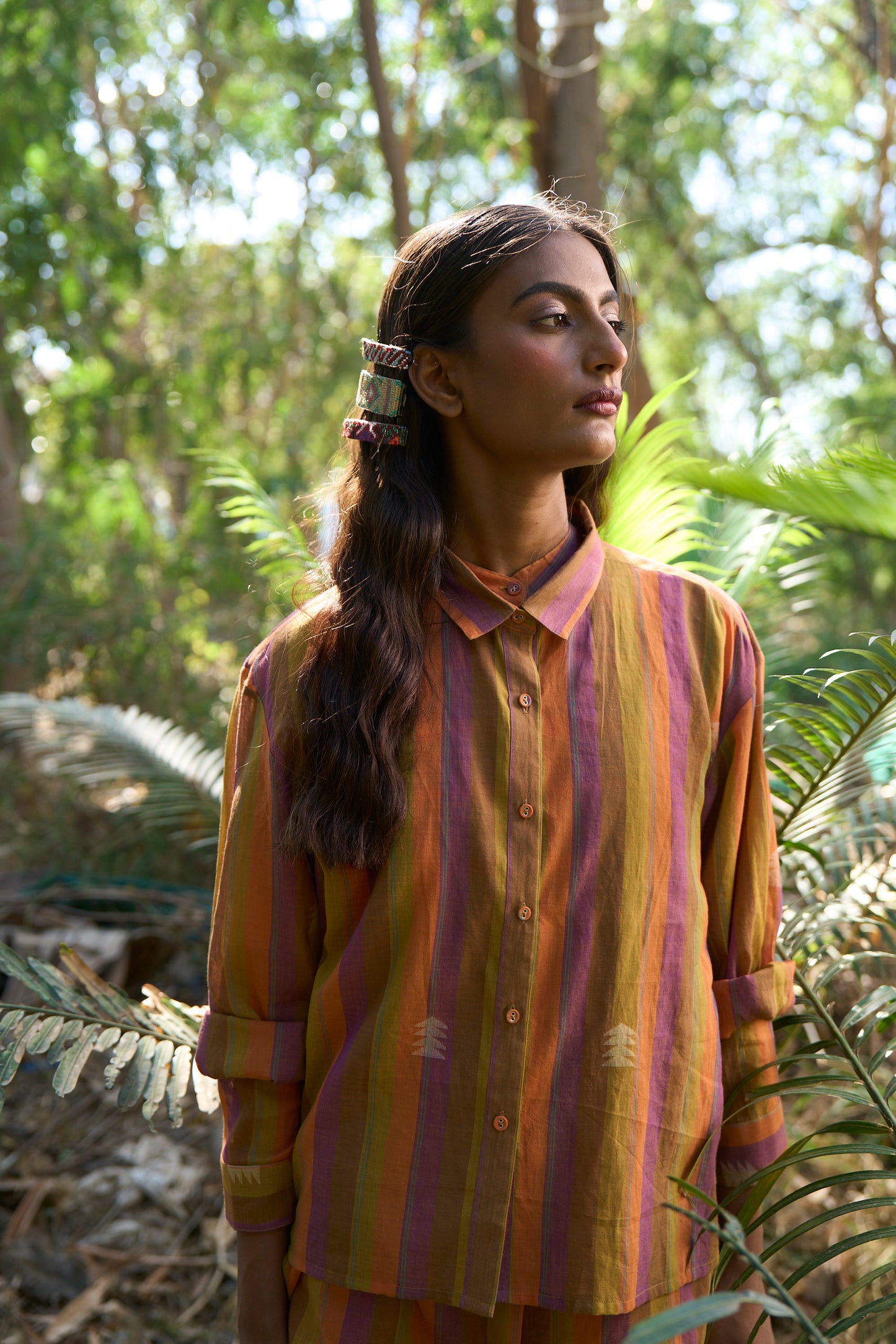 Nelly stripe jamdani classic shirt
