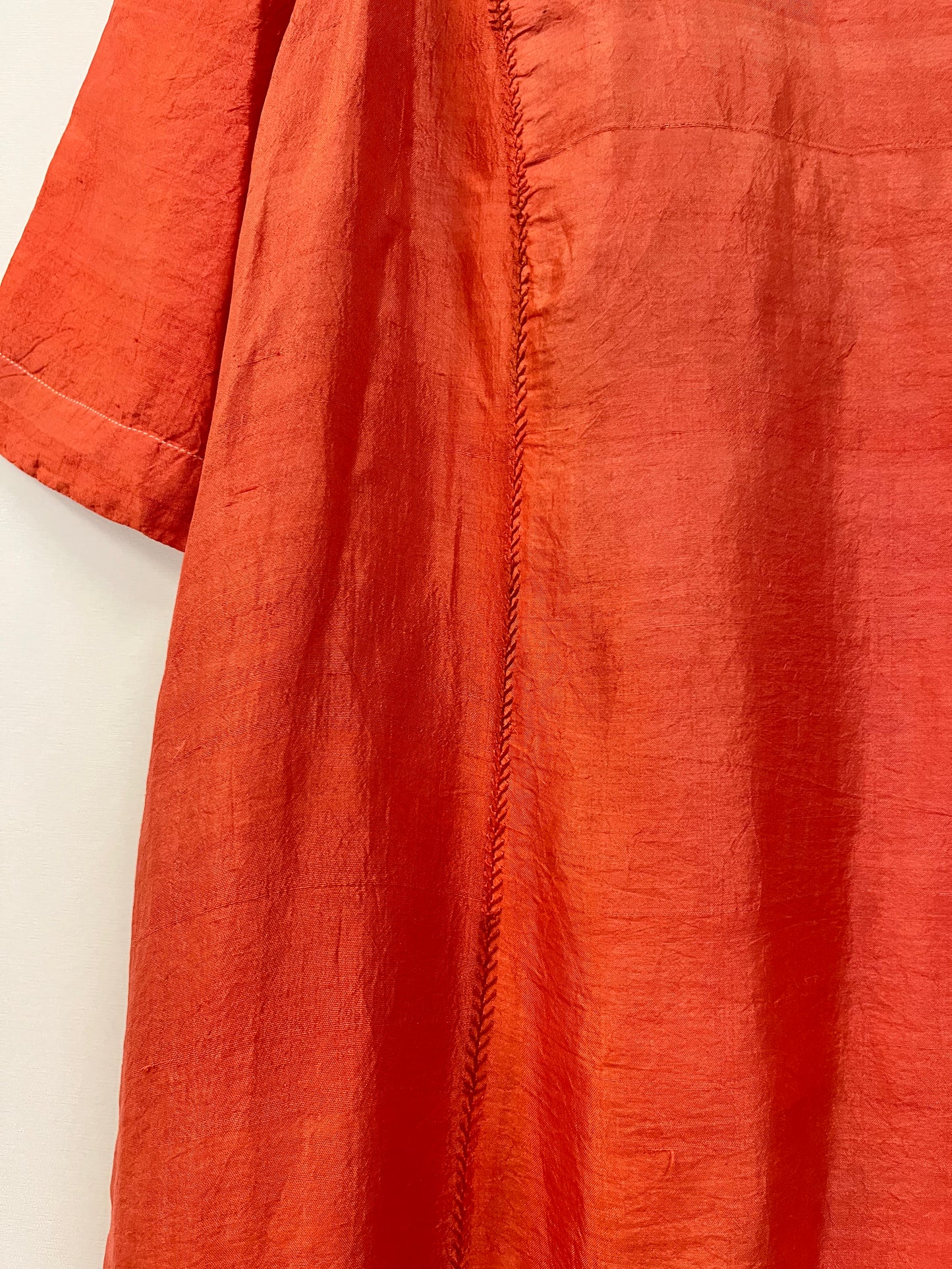 Silk Paneled Elbow Sleeve Dress