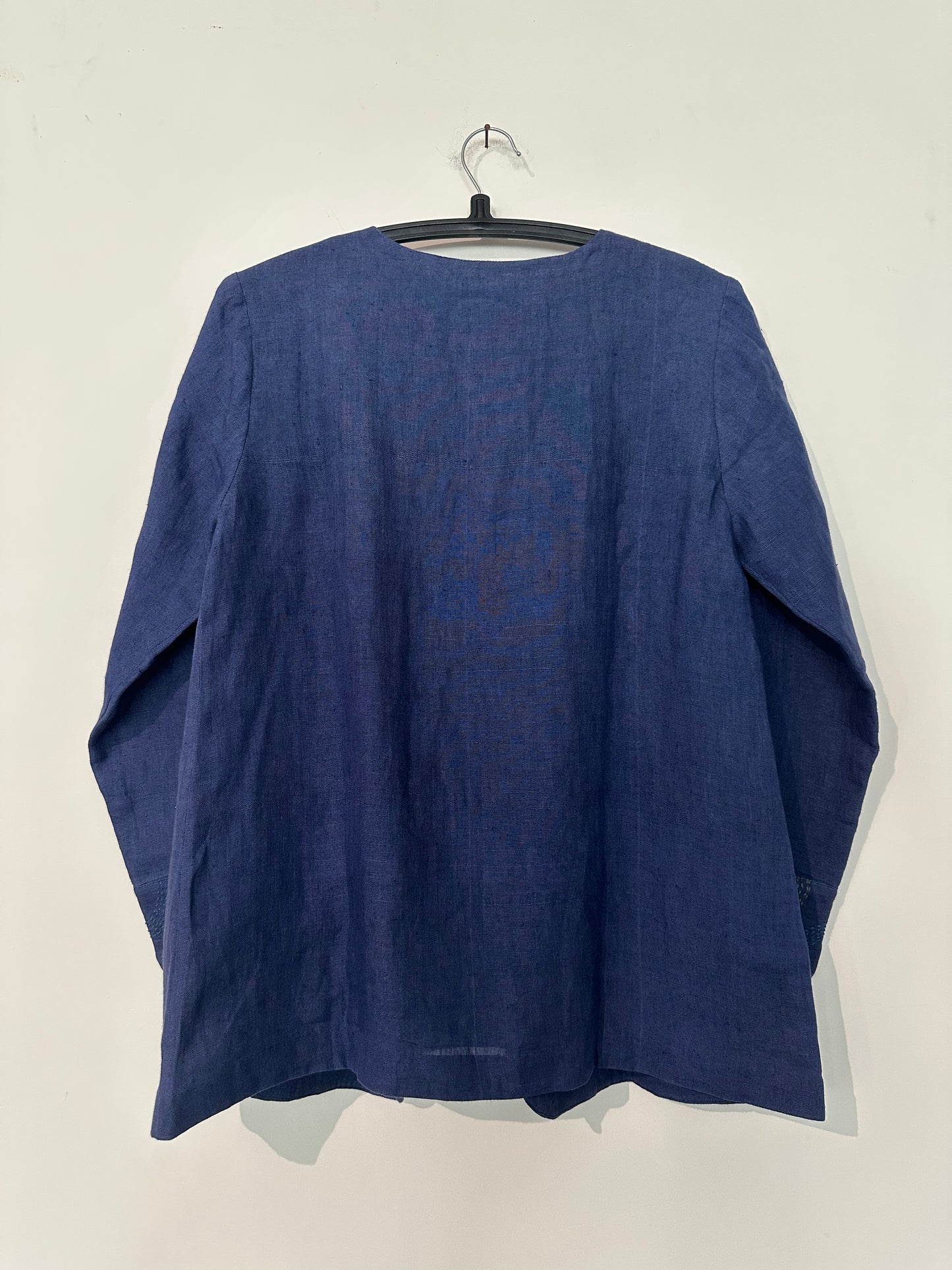 Linen embroidered overlay jacket