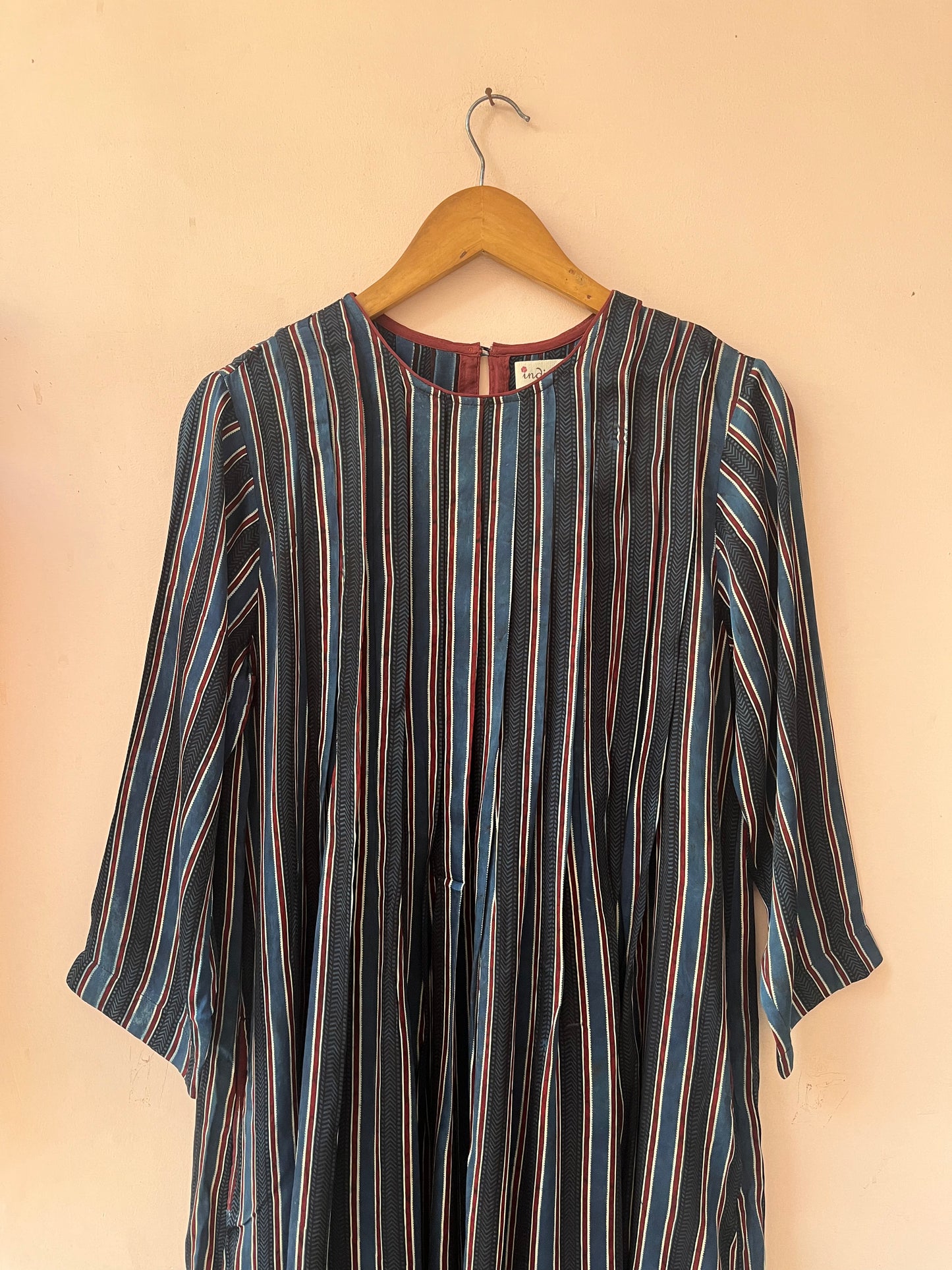 Pleated front & back Ajrakh kurta