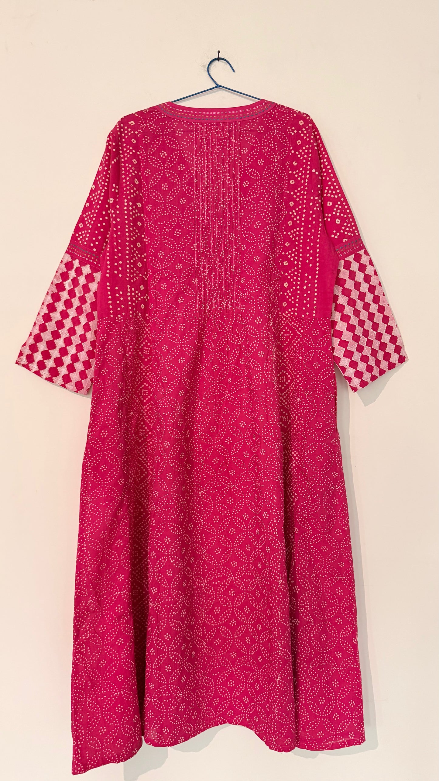 Gulal discharge print embroidered kurta