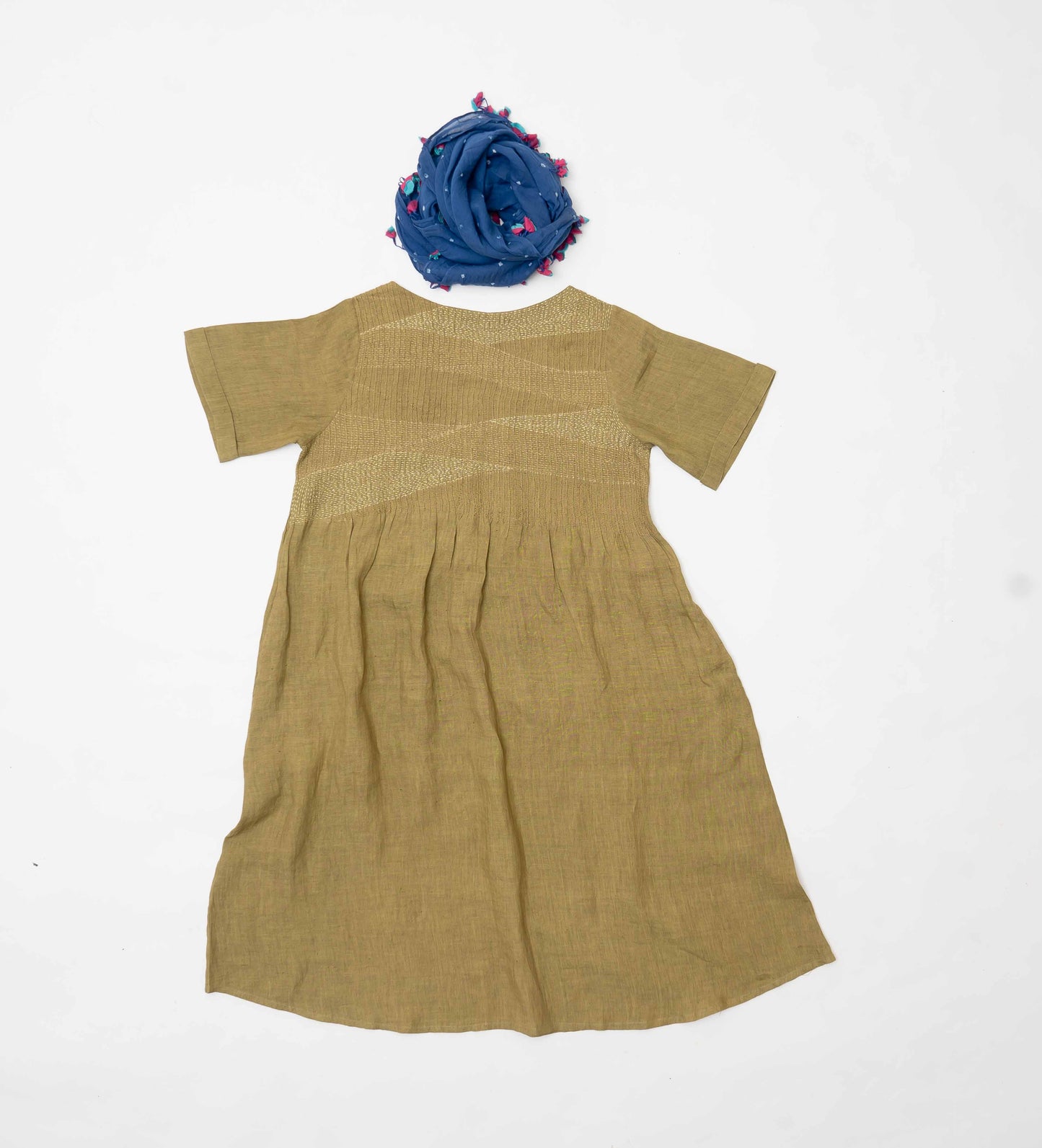 Harriet Linen Pin tuck Dress
