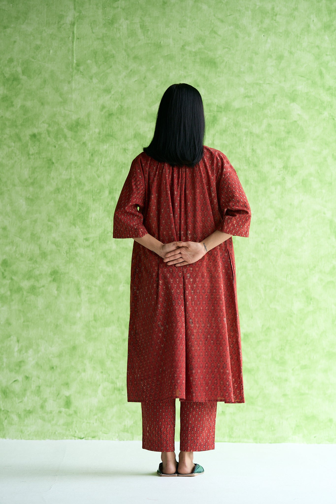 Trisha Hand block printed Gathered neck tunic