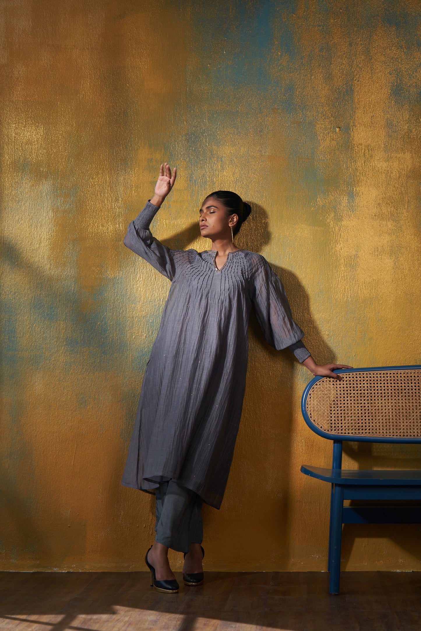 Pakiza Kaamdani Embroidered Chanderi Kurta