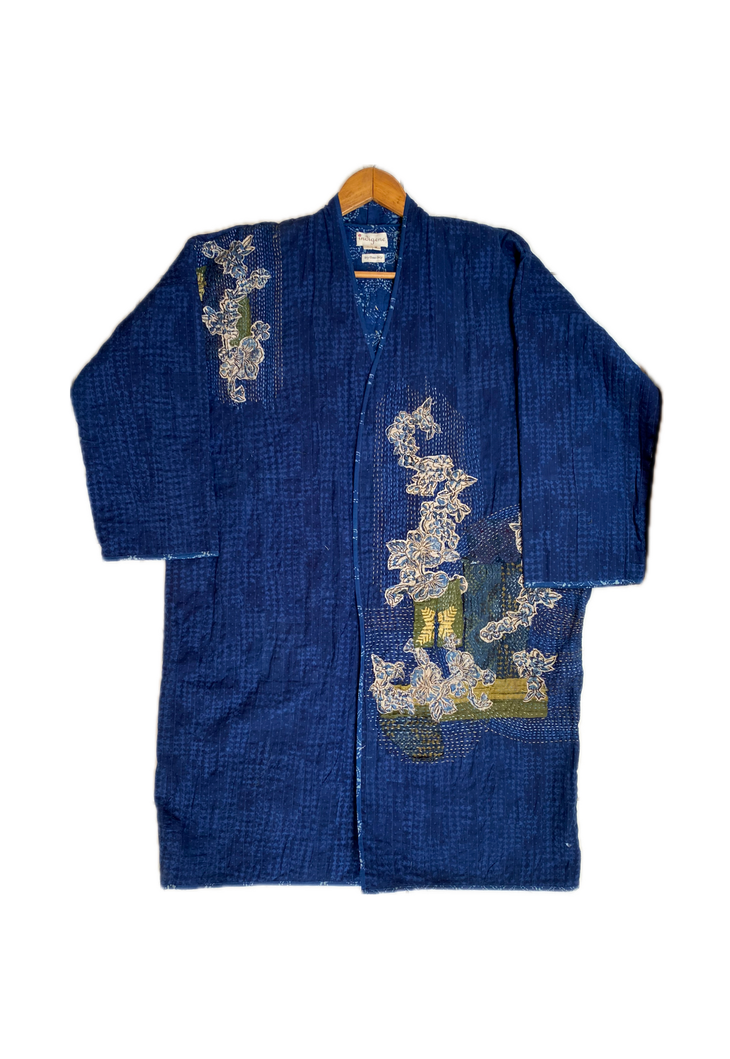 Ikigai superimposed embroidered Kimono Style Jacket