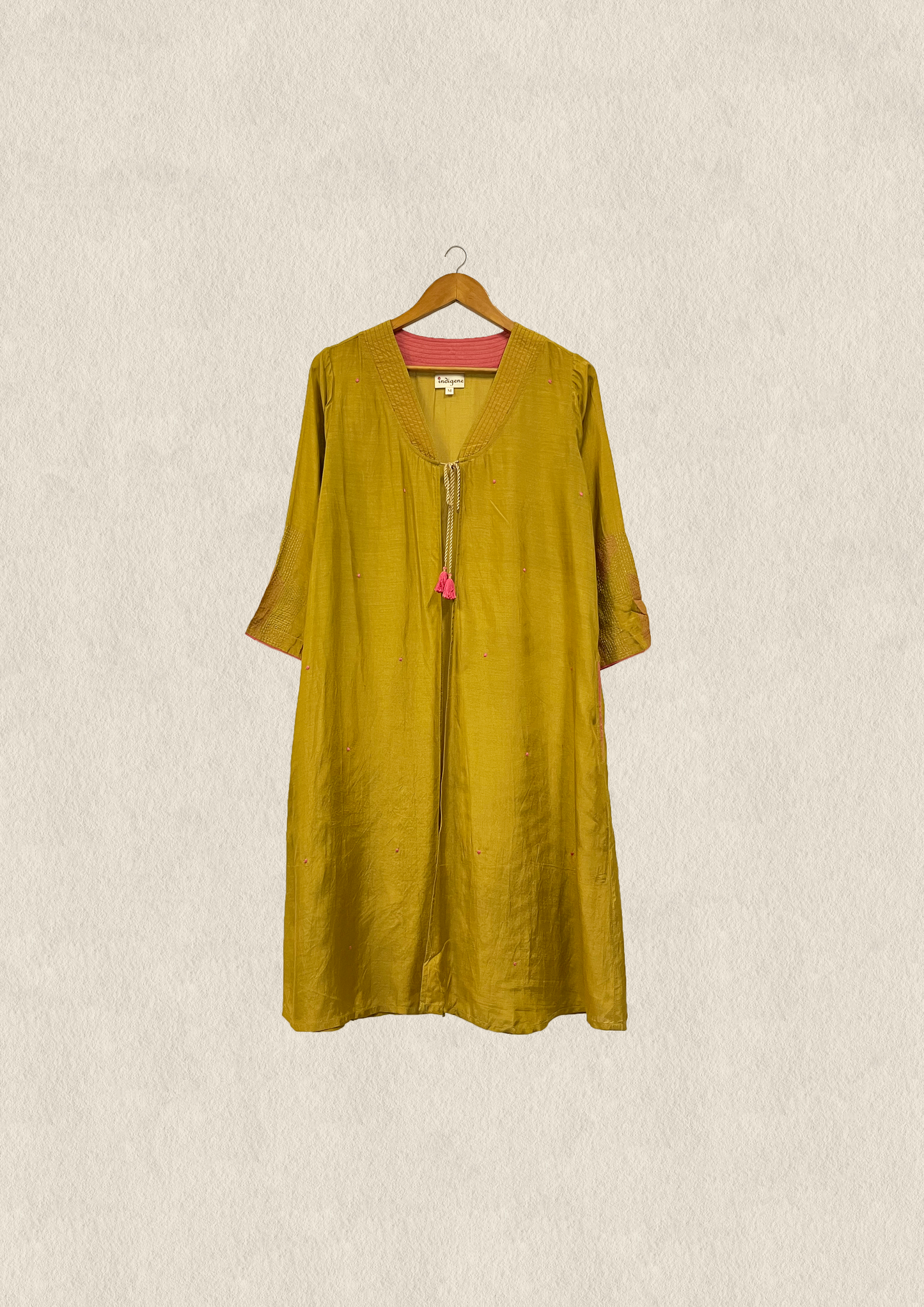 Gold overlay with hand embroidery