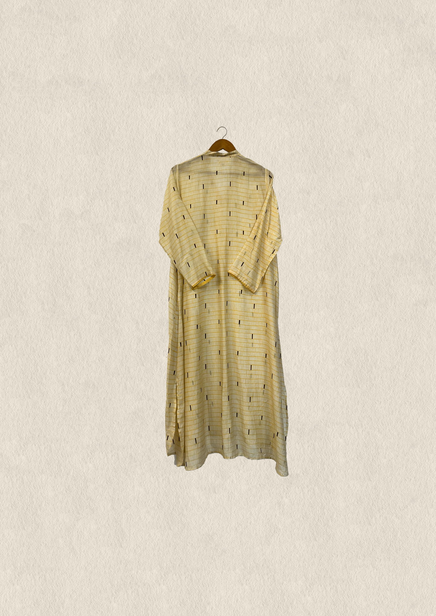 Cream printed modal kurta