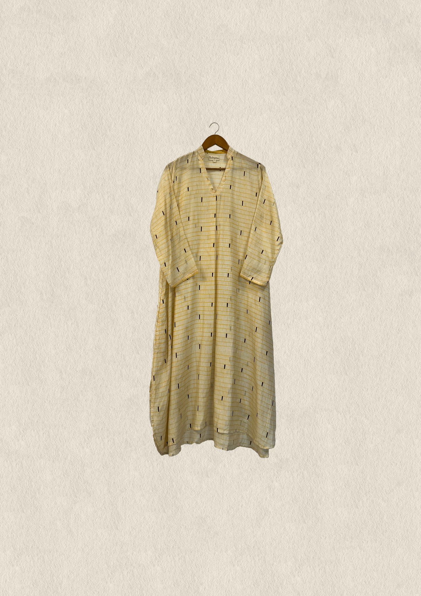 Cream printed modal kurta