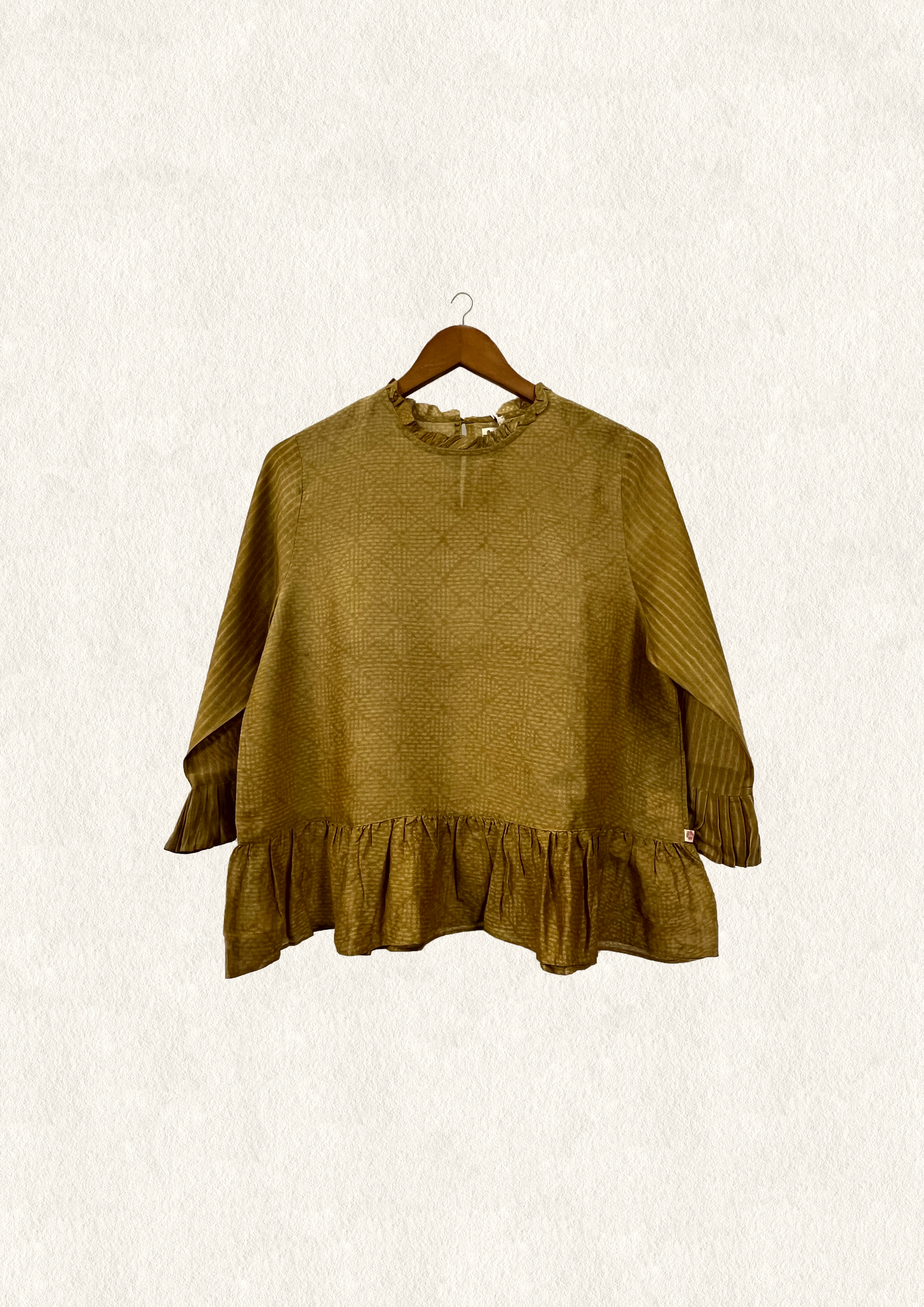 Ochre Peplum Top