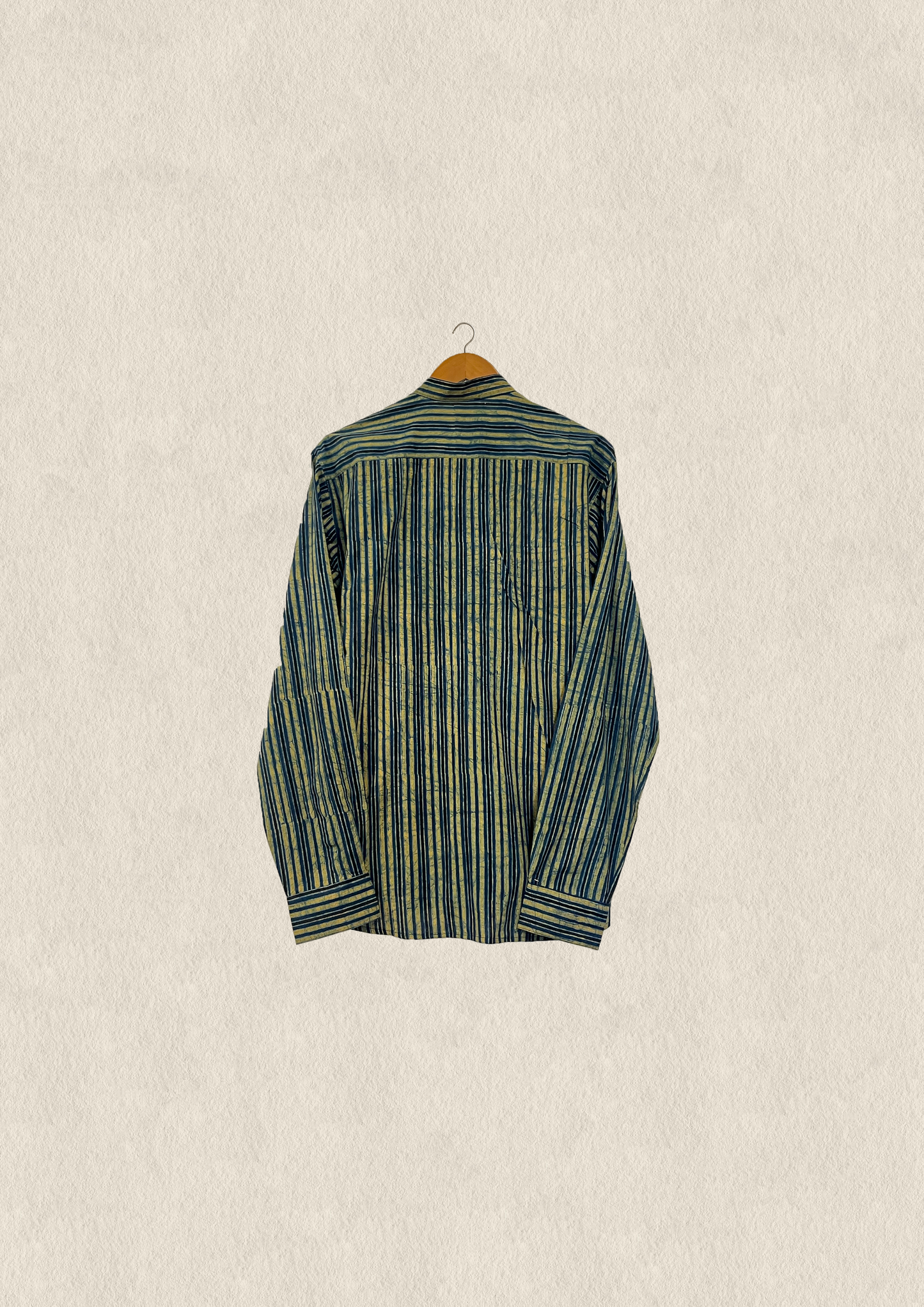 Ajrakh stripe regular collar men's shirt