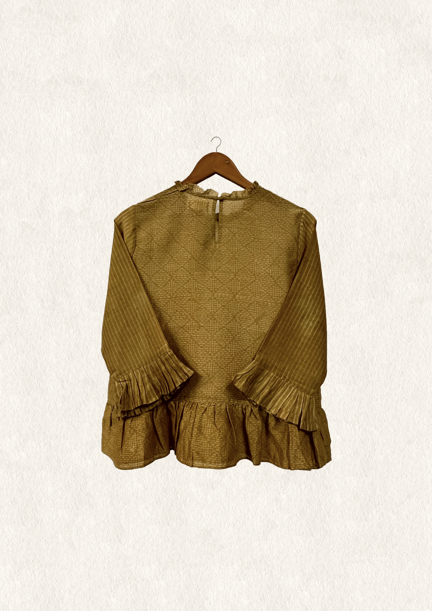 Ochre Peplum Top