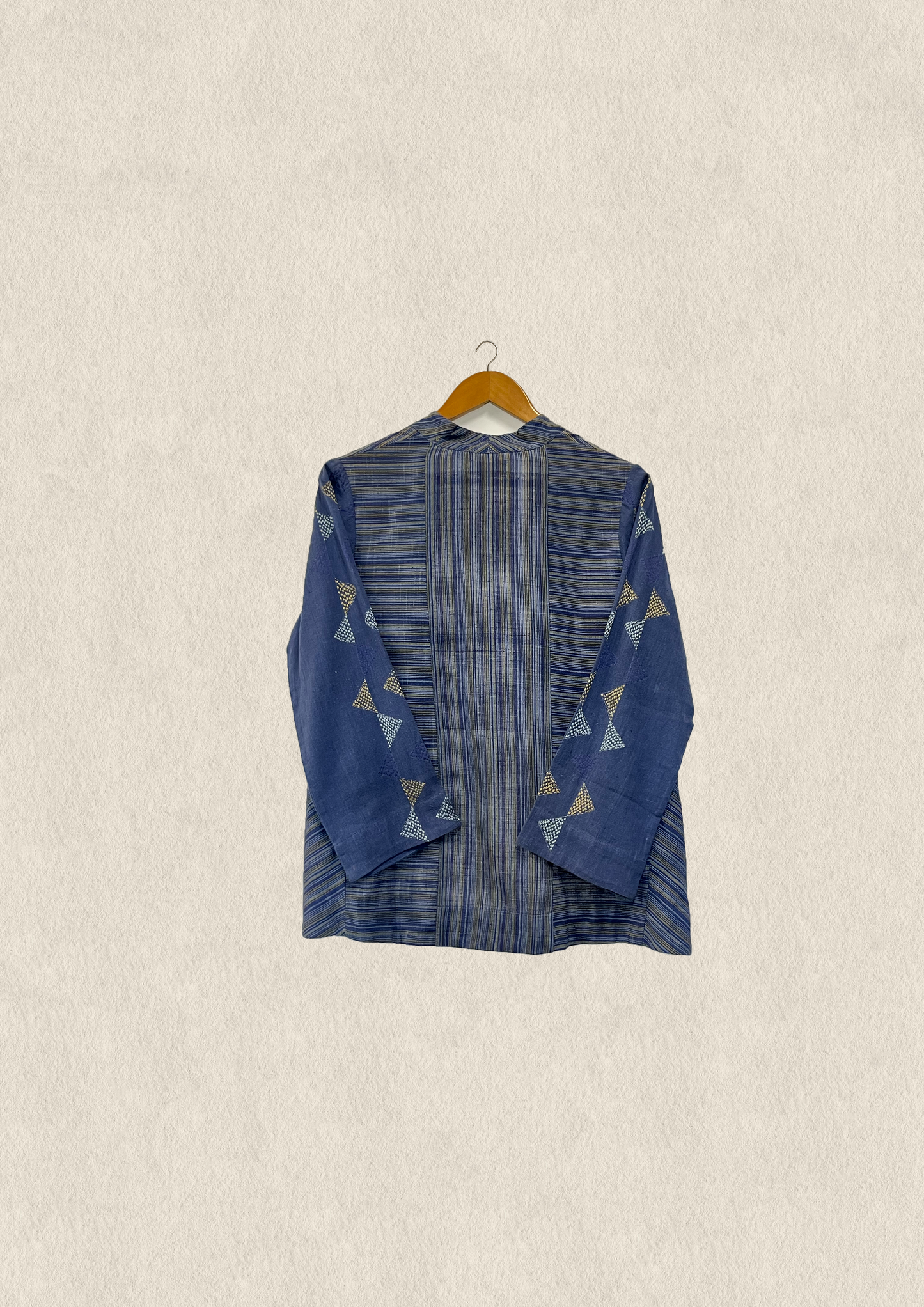 Play of stripe embroidered light overlay