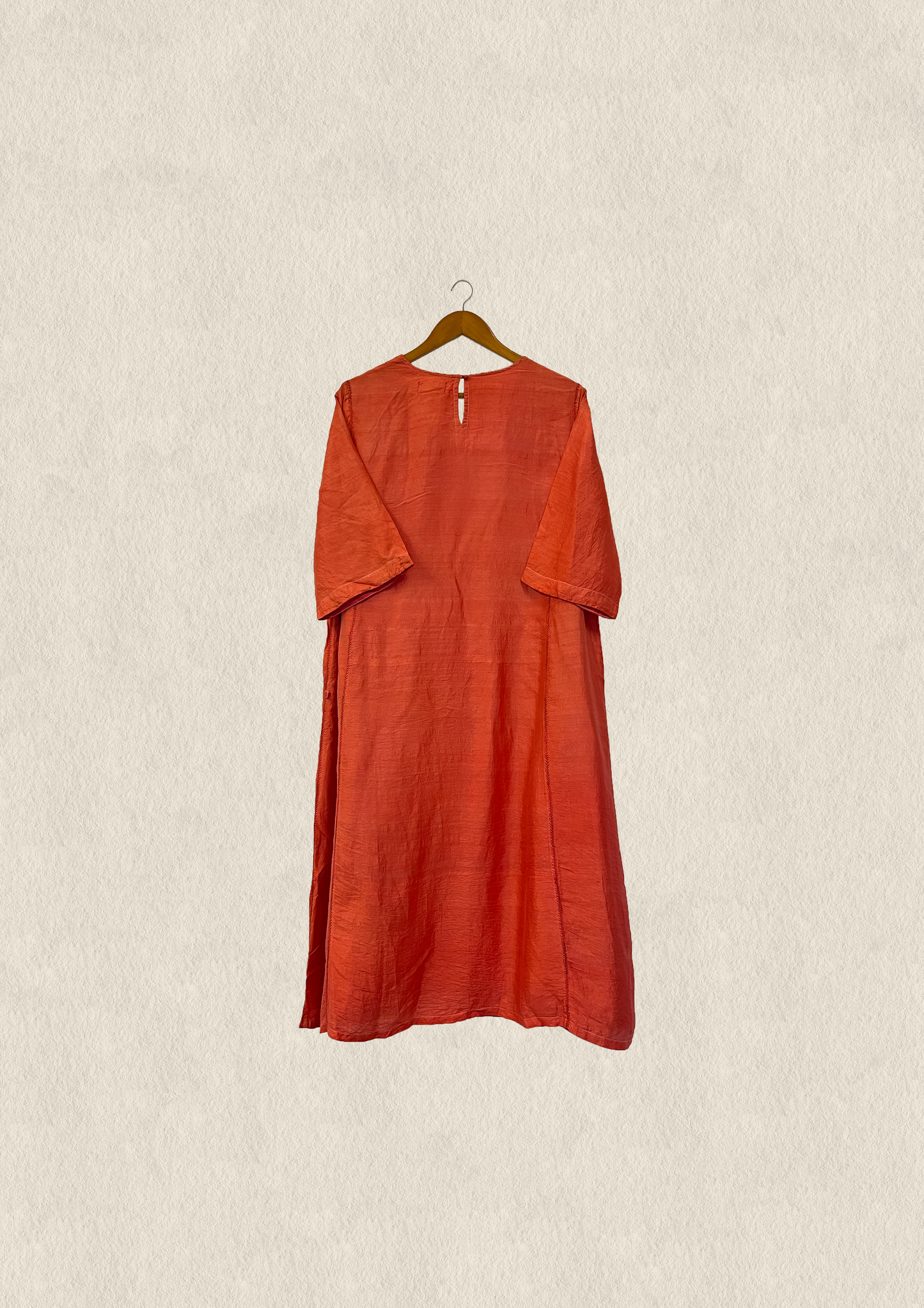 Silk Paneled Elbow Sleeve Dress