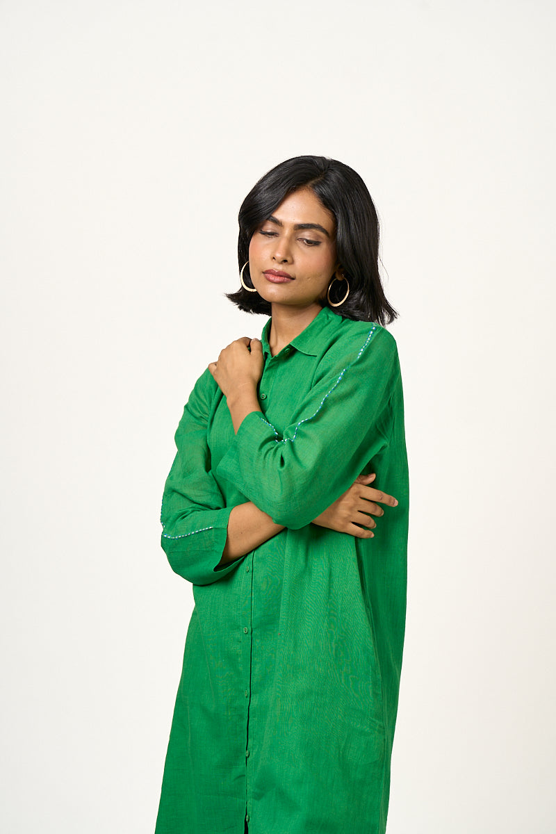 Oak Tunic & Roux Pant set - Shamrock green & Cobalt