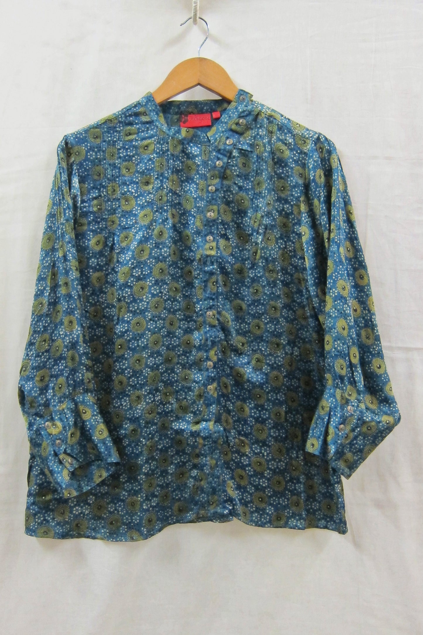 Ajrakh printed side button shirt