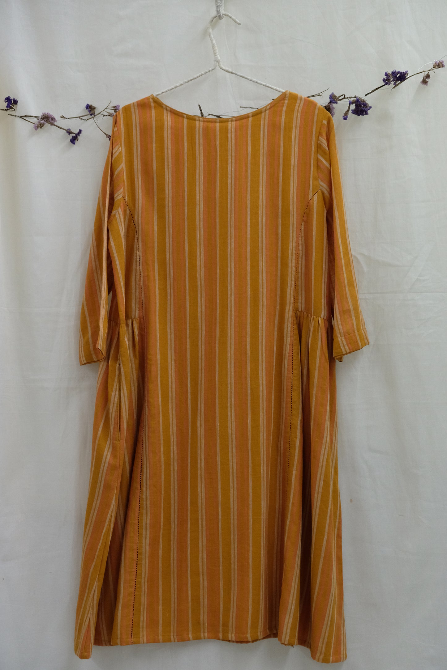 Cotton Gauze Side Gather Dress