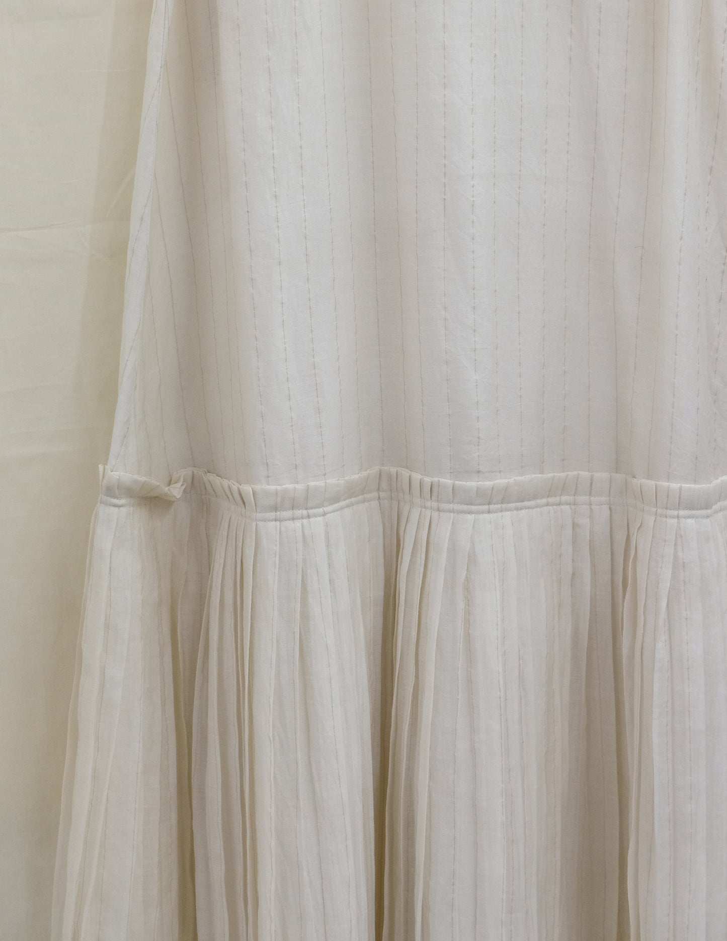 Janice Chanderi Pleated Hem Dress