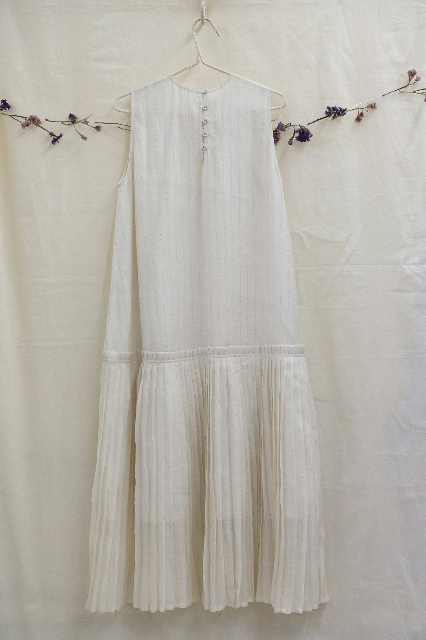Beth Chanderi Pleated Hem Dress