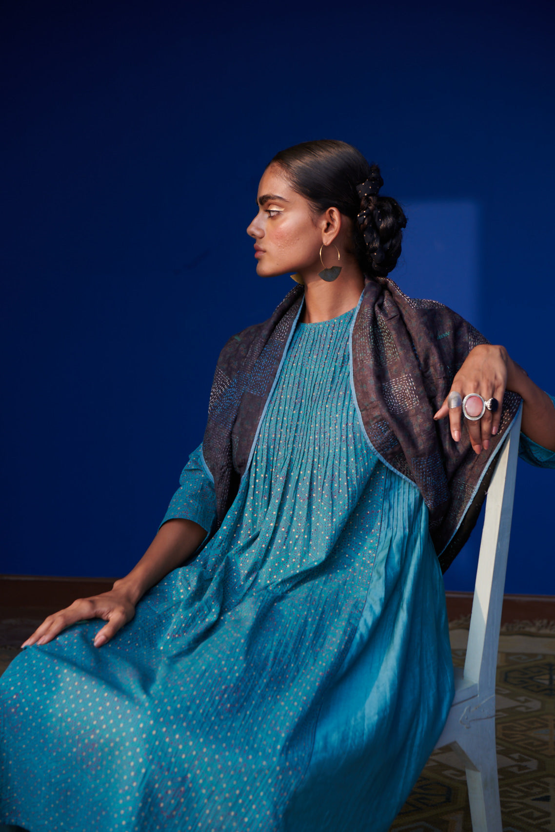 Dona Pin-tucked Kalidar Kurta