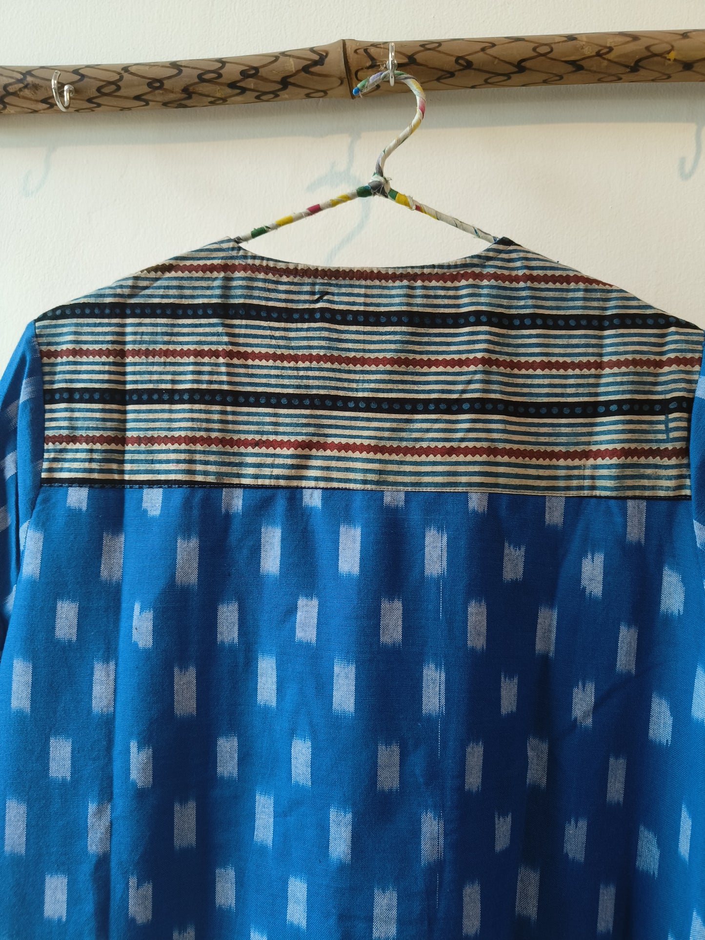 Blue hand woven cotton ikat Kurta