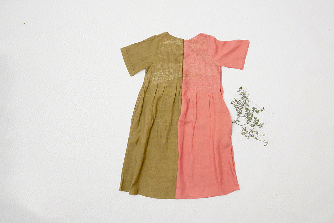 Harriet Linen Pin tuck Dress