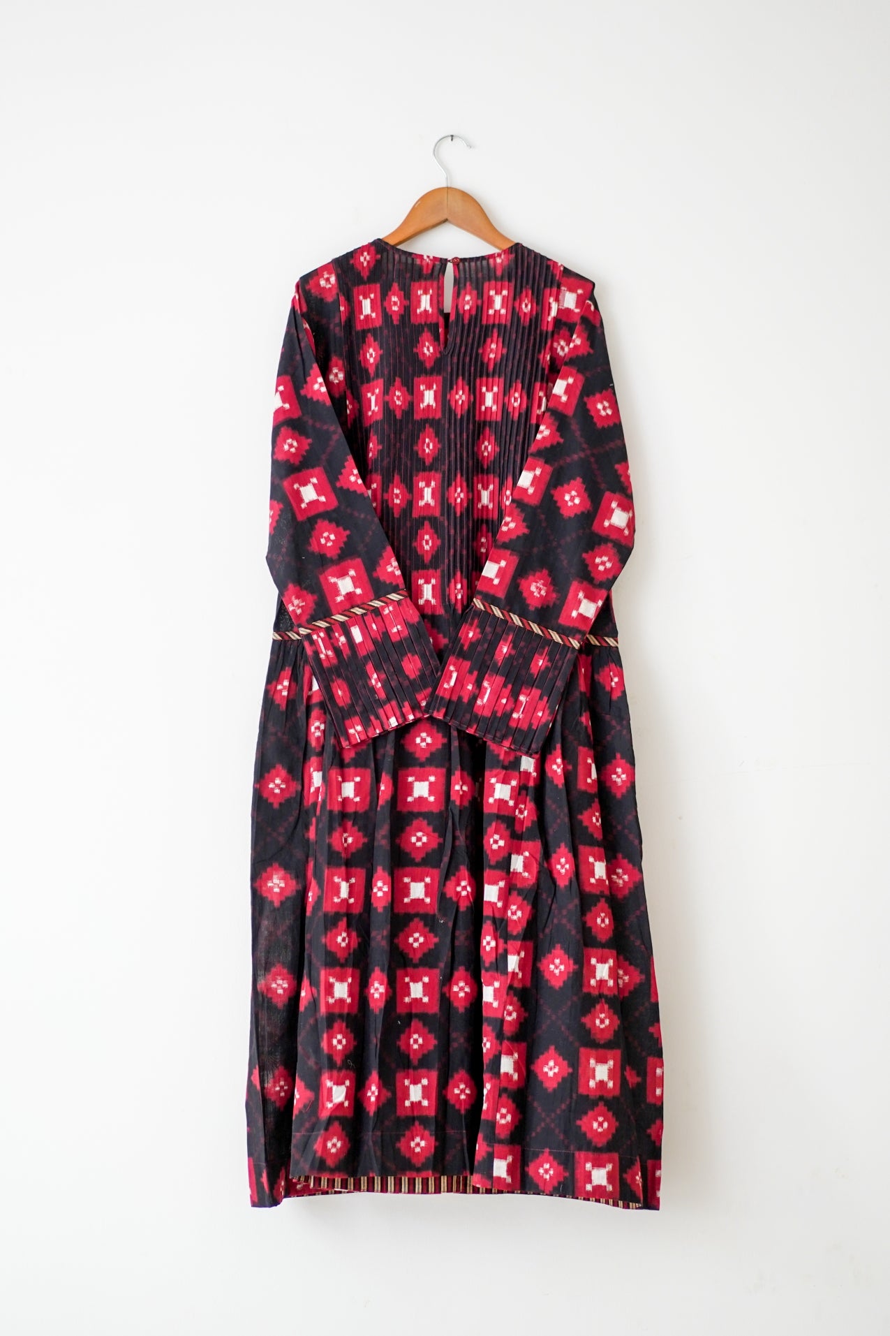 Lal Double Ikat Pintuck Dress