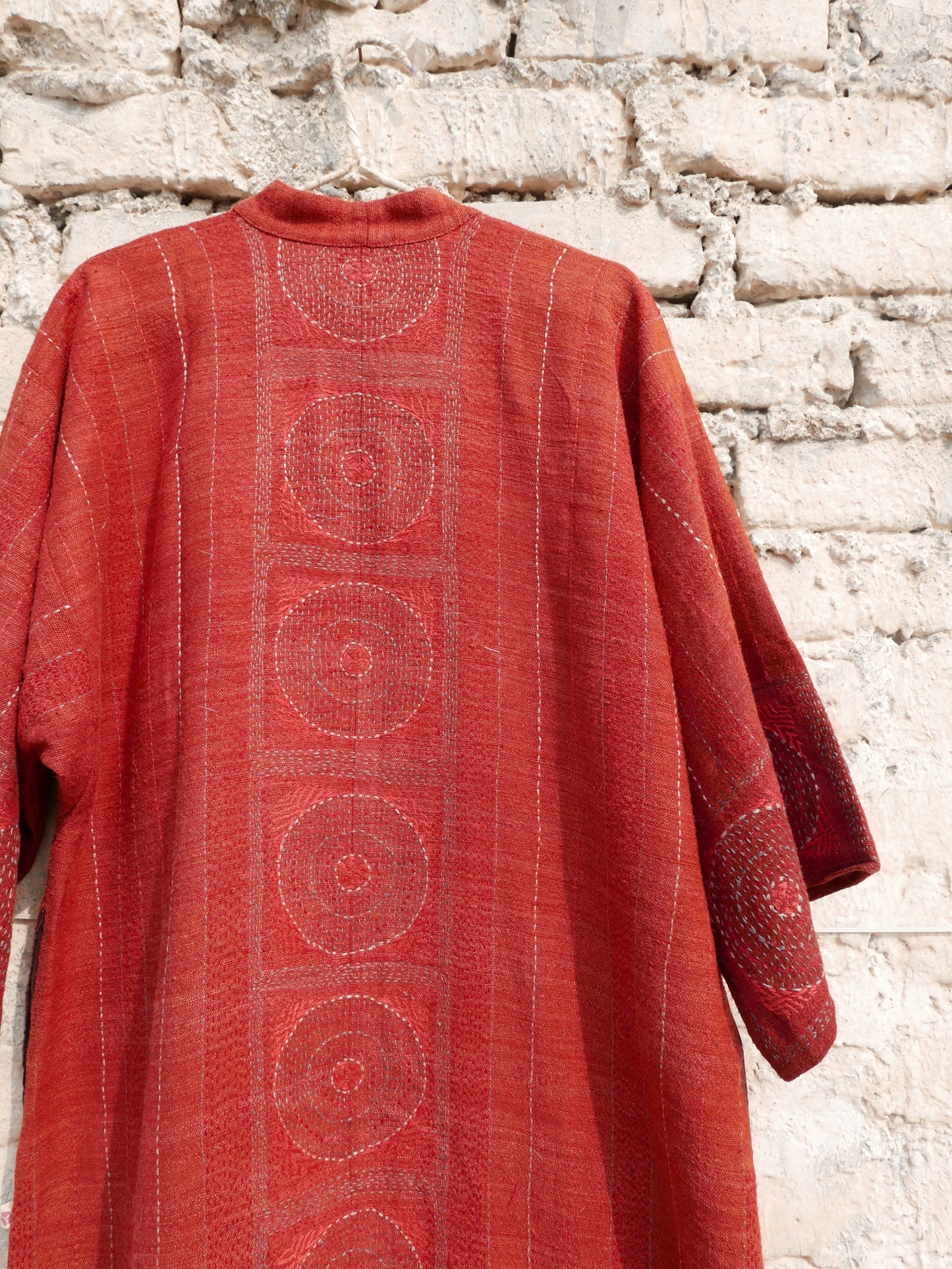 Eri Silk Embroidered Kimono Overlay