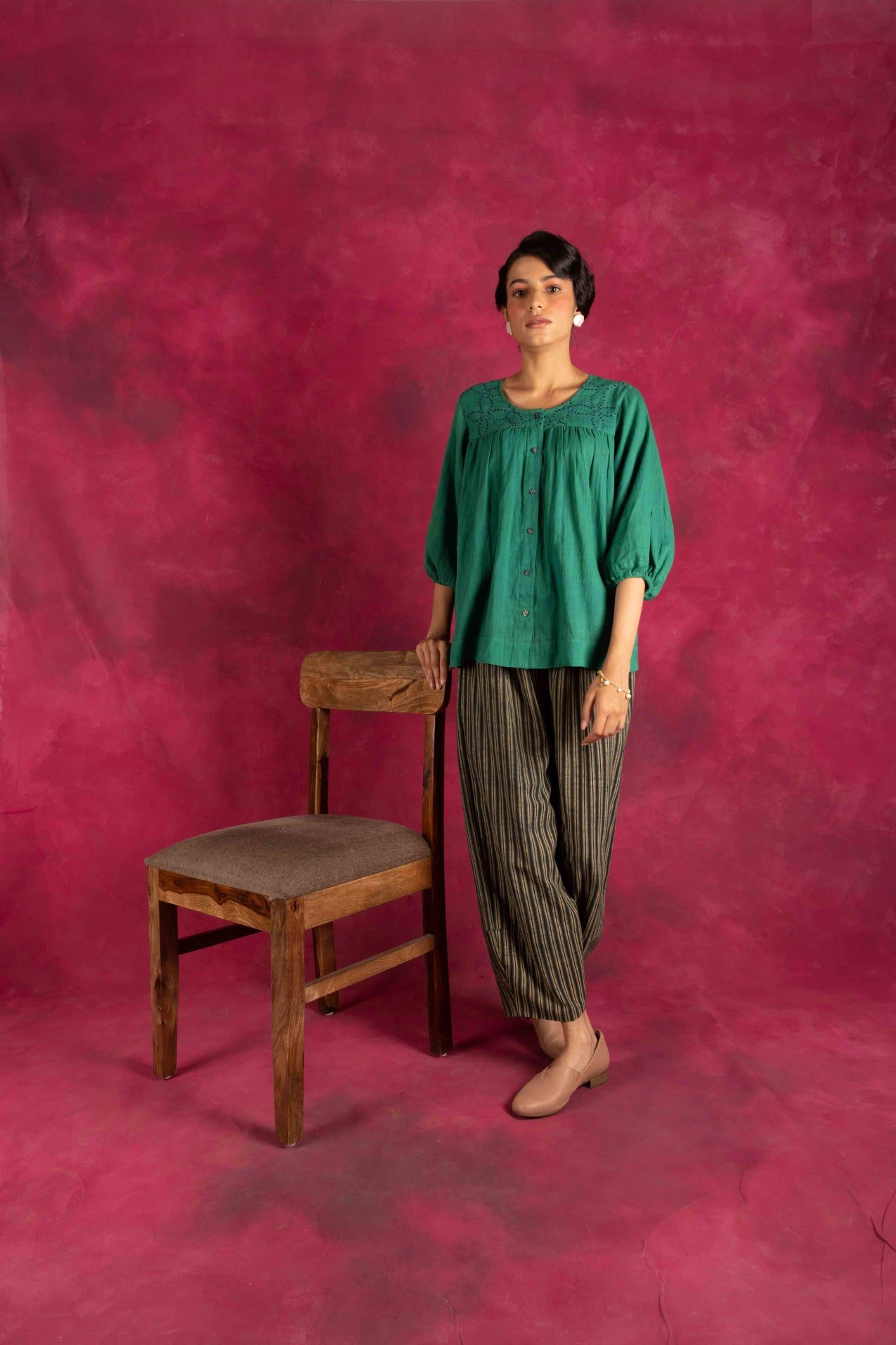 Zest Stripe Print Baggy Pants