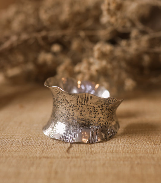 Sterling silver textured cuff
