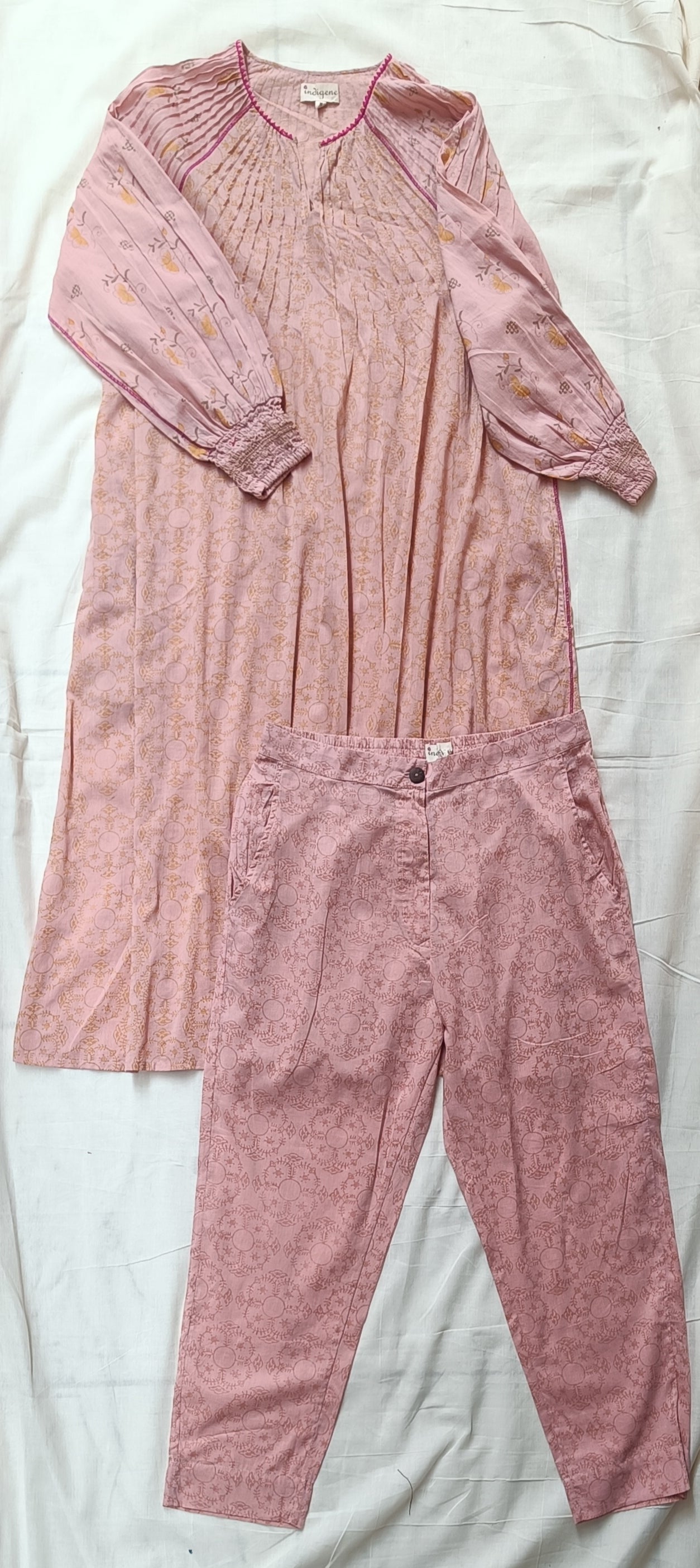 Plume Radiating pintuck kurta & pant coord