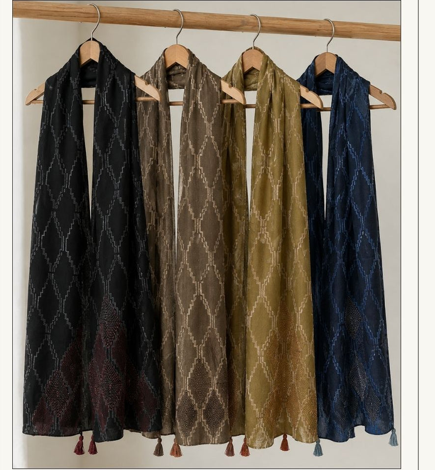 Mulberry Silk printed embroidered stoles