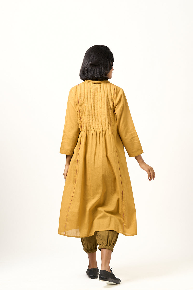 Maple Cotton Button Down Kurta & Aki pant - sunset orange & rust