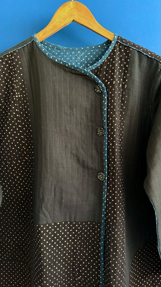 Europa Quilted Reversible Jacket - Indigo