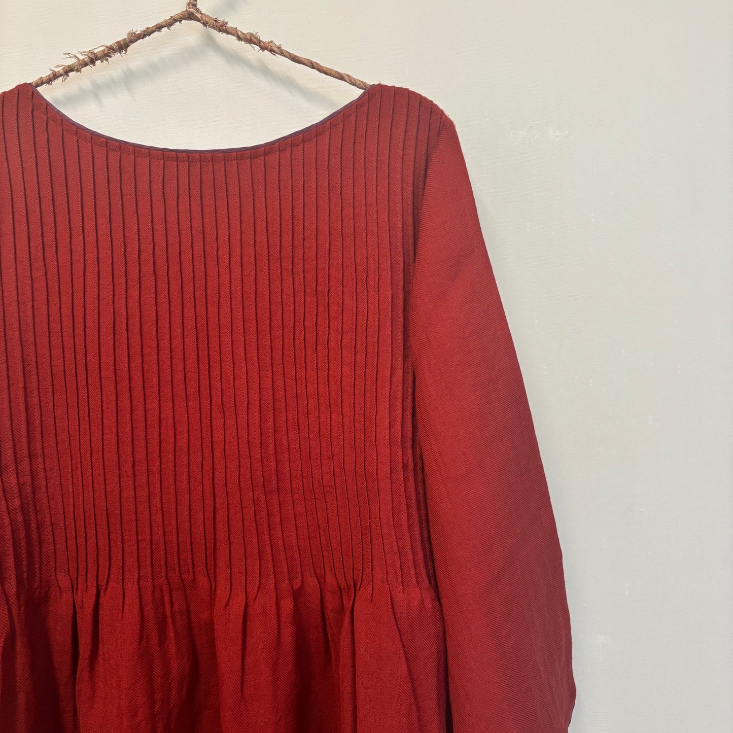 Boscage Pintuck Merino Wool Dress